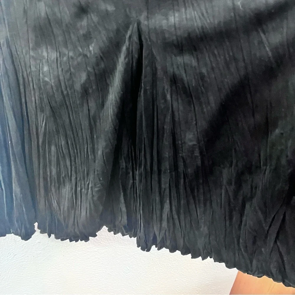 Soft Surroundings black velvet pleated maxi skirt